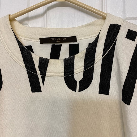 SOLD Authentic Louis Vuitton X Fragment T-shirt cream black spell out - Picture 6 of 15